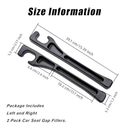 2 Pack Black Car Seat Gap Filler Organizer, Universal Car Seat Gap Plug with Seatbelt Slot, Anti-Drop Organizer for Keys Phones Storage for Auto Truck SUV - size: 2 PCS #2