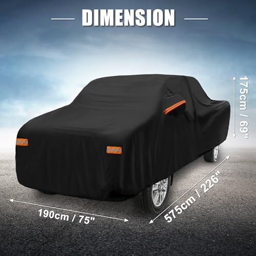 X AUTOHAUX Car Cover for Toyota Tacoma Crew Cab Pickup 2005-2021 Aluminum Film Outdoor Waterproof Sun Rain Snow Hail Protection with Driver Door Zipper - size: for Toyota Tacoma Crew Cab Pickup 2005-2021