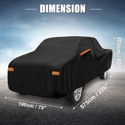 X AUTOHAUX Car Cover for Toyota Tacoma Crew Cab Pickup 2005-2021 Aluminum Film Outdoor Waterproof Sun Rain Snow Hail Protection with Driver Door Zipper - size: for Toyota Tacoma Crew Cab Pickup 2005-2021