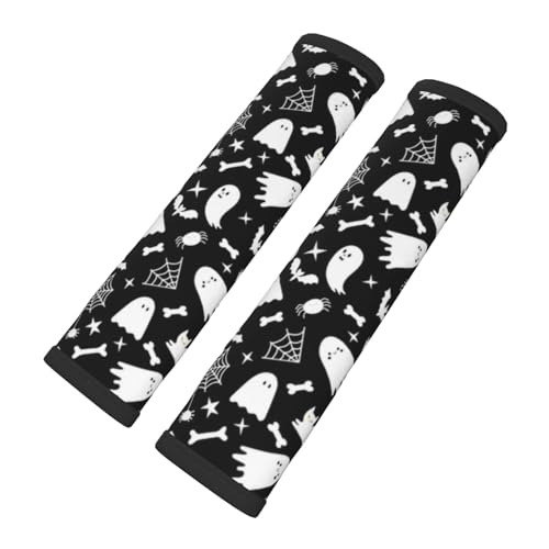 2 Pack Seat Belt Covers with Ghost Pattern, Soft Comfortable Seat Belt Pads for Adults Universal Car, Seat Belt Shoulder Pad for A More Comfortable Driving - color: Ghost