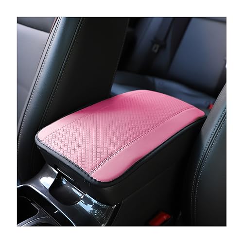 Osilly Armrest Pad for Car, PU Leather Auto Center Console Cushion Mat, Four Seasons Automotive Armrest Seat Box Cover, Universal Vehicle Interior Accessories for SUV, Truck, Van (Pink) - color: Pink