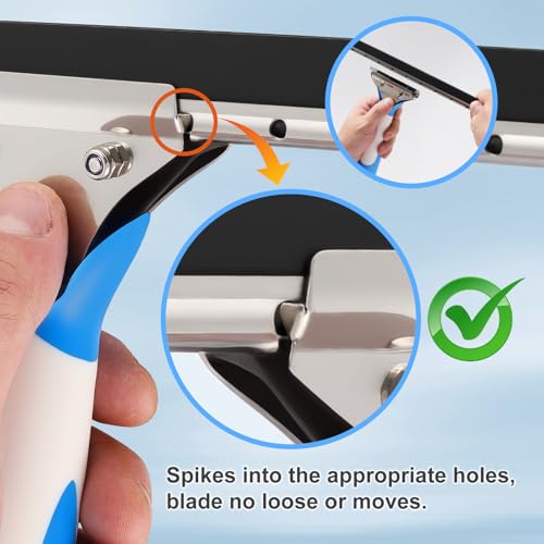 Mitclear 10 Feet Professional Squeegee Window Cleaner Tool with Extension Pole, Car Windshield Cleaning Kit with Long Handle, Window Washing Equipment for Indoor Outdoor Windows & Car Glass - size: 10 feet
