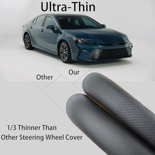 Car Leather Steering Wheel Cover for Toyota Tacoma Camry Rav4 Corolla Highlander Avalon Sienna Tundra Chevy Accessories 2026 1983-2026 Breathable Premium Leather, Anti-Slip Odorless Steering Wheels