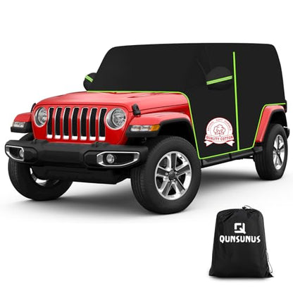 QUNSUNUS JK JL Cab Cover 4 Door, Waterproof JK JL Cover with Cotton Liner, All Weather JKU JLU Cab Covers with Adjustable Straps and Zipper for Wind, Sun, Rain and Dust Protection - size: for Jeep JK&JL 4 Door Cab Cover