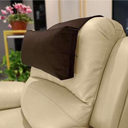Headrest Pillow with Pearl Cotton Filling - Non-Slip Headrest Cushion for Recliners, Sofas and Loveseats (Chocolate) - color: Chocolate