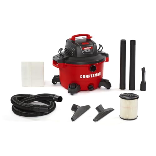 CRAFTSMAN CMXEVBE17594 12 Gallon 6.0 Peak HP Wet Dry Vac, Portable Shop Vacuum Wet and Dry with Filter, Dust Bag, Hose and Attachments for Home Projects & Renovations - size: 12 Gallon 6.0 Peak Hp W/Filter, Dust Bag, Hose