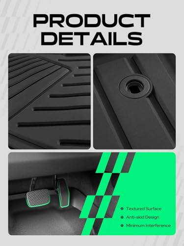 YHTAUTO Floor Mats Compatible with Lexus RX350/RX450h 2016-2022, RX350L/RX450hL 2018-2022, TPE Floor Liners All-Weather Protection Custom Fit, 1st & 2nd Row, Set of 3 - size: For 2016-2022 RX