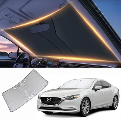 Windshield Sun Shade for Mazda 6 Front Window Shades Cover for 2014-2021 Mazda 6 Windshield Sun Visor Protector Car Accessories - size: for Mazda 6 2014-2021