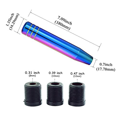 Abfer Long Shift Knob Car Gear Stick Weighted Shifter Knobs Extension Metal Shifting Lever Fit Most Manual Automatic Transmission Vehicle (Multicolor) - color: Multicolor