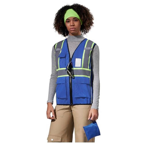 AYKRM 11 color Ladies High Vis Reflective Safety Vest for Women - color: Blue, size: X-Small