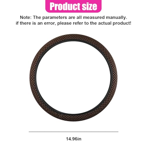Elastic Stretch Steering Wheel Cover, Anti-Slip 15 inch Microfiber Odorless Breathable Ice Silk Car Steering Wheel Protector, Easy Carry, Warm in Winter & Cool in Summer (Coffee) - color: Coffee