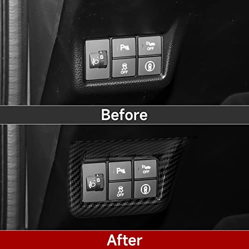 Headlight Control Switch Cover Decals for Honda Civic 2022 2023 2024 2025 11th Gen Accessories ABS Carbon Fiber Interior Stickers - color: Headlight Control Cover