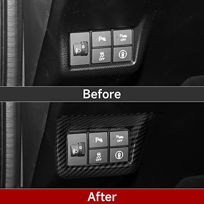 Headlight Control Switch Cover Decals for Honda Civic 2022 2023 2024 2025 11th Gen Accessories ABS Carbon Fiber Interior Stickers - color: Headlight Control Cover