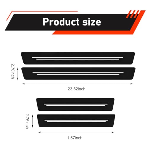 4 PCS Car Door Sill Protectors, Door Edge Step Dust Shield Strips, Automotive Rubber Scratch Resistant Entry Sill Guards, Universal for Most Cars