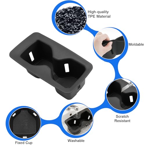 SXCY for 2023-2025 2026 Volkswagen ID.4 Accessories 2024 2025 2026 VW ID.4 Cup Holder Insert TPE Cup Holder Limiter Drink Holder Adapter Non-Slip Drink Stopper Stabilizer - color: 2023-2025 2026 VW ID.4 Cup Holder Limiter