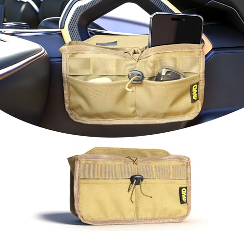 Seat Back Storage Bag for Ford Bronco 2021-2025, MOLLE Tactical Organizer for 2-Door & 4-Door (Not Sport), Armrest Storage Pouch, 600D Oxford, No Drill Easy Install, Off-Road Gear Holder Brown - color: Brown, size: Small