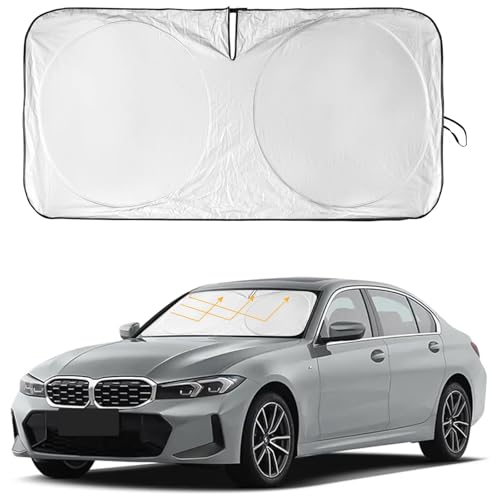 Sun Shade for BMW 3 Series 2019-2025 Windshield Sunshade- Front Window Shade for BMW 330i, 328i, 335i, 320i, 325i F30 F31Sun Visor Protector Blocks UV Rays Heat Sun Shield Accessories - size: for BMW 3 Series 2019-2025