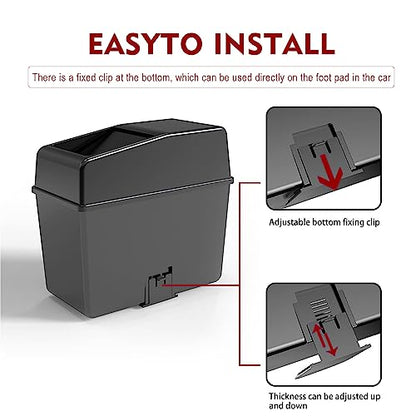 1 Pack Car Trash Can with Lid, 8.2" x 7.8" x 3.9" Capacity Universal Waterproof Portable Car Trash Can, Multifunctional Odorless Organizer Can for Auto Office Home (Black)