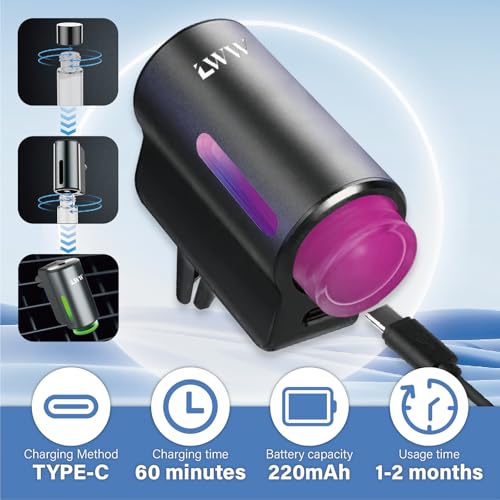 Car Air Freshener Diffuser, Portable Intelligent Car Aroma Diffuser with 3 Adjustable Modes, Rechargeable Car Aromatherapy Machine,Travel Essentials Gifts for Women Men, Long-Lasting (10Scents) - color: Black and Red