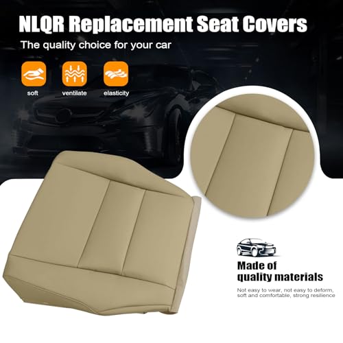 NLQR Front Driver & Passenger Side Bottom & Top Lean Back Replacement Seat Covers Tan Microfiber Leather Compatible with Honda CRV 2007 2008 2009 2010 2011 - color: Tan