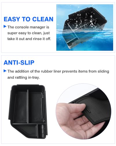 Autorder Center Console Organizer for 2022 2023 2024 2025 Kia EV6 Accessories Armrest Storage Box Secondary Insert Tray with Anti-slip Mat - size: 1PC Armrest Storage Box