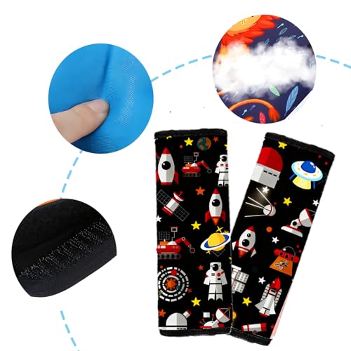 Kid's Seat Belt Cover Pad,Soft Shoulder Seatbelt Covers for Kid,Cute Toddler Seat Cushion (Astronaut) - color: Astronaut