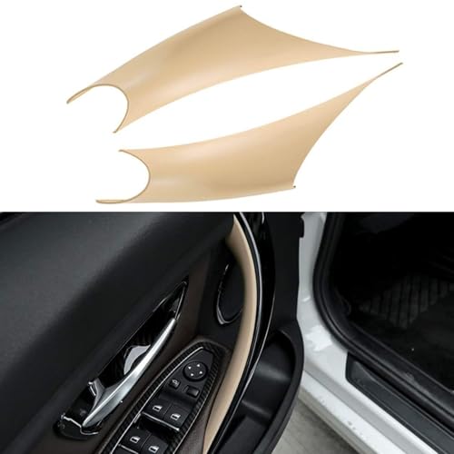 Car Interior Door Handle Cover for BMW, Door Pull Handle Sticky Protective Cover for BMW 320 328 330 335 M3 2012-2018 & 428 435 M4 2014-2017, Left Front Right Front Interior Side(Beige) - color: Beige