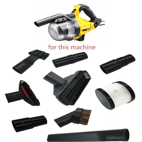 9Pcs 123539-7 123486-2 Vacuum Attachments Parts Replace for DEWALT DCV501HB DCV501LN DCV5011H with Soft Horsehair Dust Brush and Vacuum Cleaner Filter Adapter Kit Household Cleaning