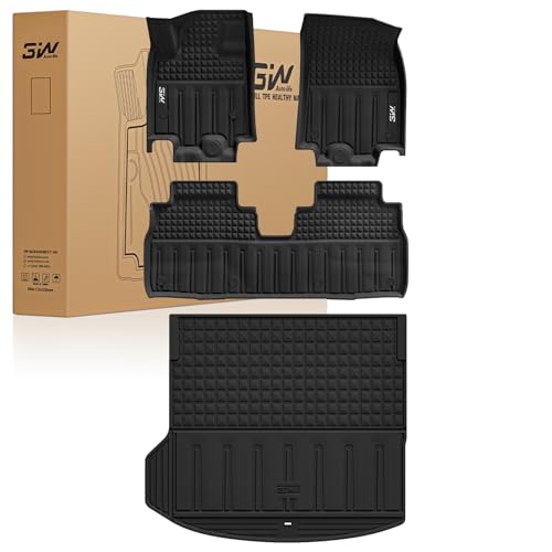 3W Floor Mats & Cargo Liner Fit for 2024-2025 2026 Chevrolet Chevy Equinox EV (Non Fuel), TPE All Weather Custom Fit for Chevrolet Equinox EV (Non Fuel) Accessories Full Set Car mats,Black - size: Chevy Equinox EV 24-26 Floor&Cargo Mat