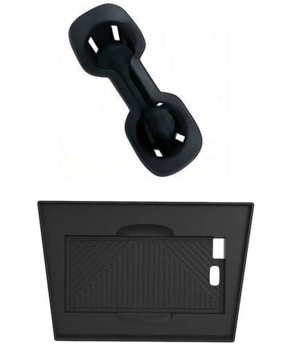 BIBIBO 2Pack for 2026 Subaru Outback Center Console Organizer Cup Holder 2026 Subaru Outback Silicone Cup Holder& Wireless Charging Mats - color: Black-Cup Holder+Charging Mat