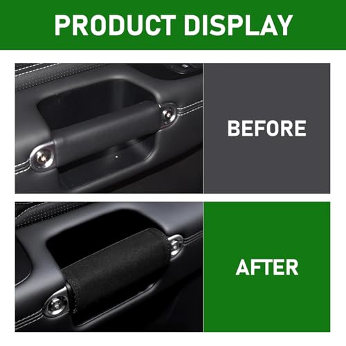 2 PCS Car Inside Door Handle Protector, 5.7" x 4.72" Breathable Suede Anti-Scratch Closure Protective Case, Universal Vehicle Interior Accessories, for Cars, Trucks and Vans (Black)