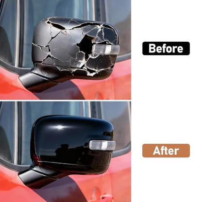 Moonlinks Compatible with Jeep Renegade Left Driver Side Mirror Cover Replacement 2015 2016 2017 2018 2019,Glossy Black Left Side Clip-on Mirror Cap With Turn Signal Light Replaces for CH1326103 - color: Left Black