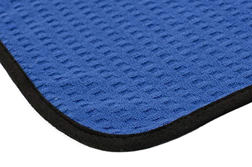 The Rag Company Dry Me A River, Professional Korean 70/30 Blend Microfiber Waffle-Weave Drying & Detailing Towels, Soft Suede Edges, 390 GSM, 20x40 Inches, Royal Blue, 2-Pack - color: Royal Blue, size: 20in X 40in