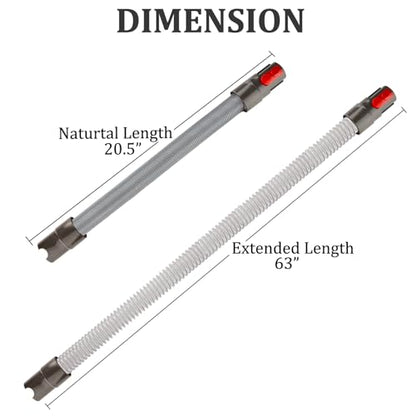 Fullclean Flexible Extension Hose Attachment Compatible with Dyson V15 V15s Gen5 V12 V11 V10 V9 V8 V7 Vacuum Cleaner Accessories Tool Replacement Parts