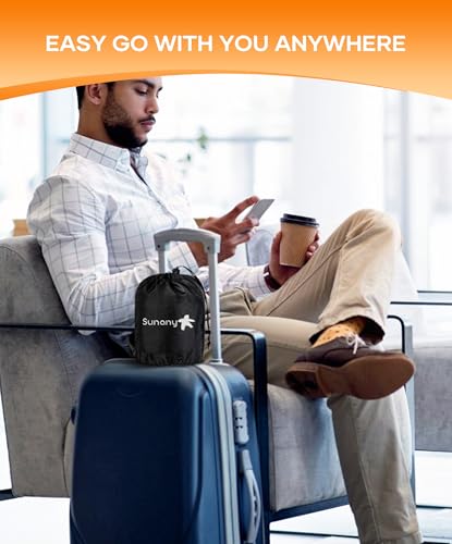 Sunany Travel Pillow, Upgraded Plane Pillow for Long Flights, Inflatable Neck Pillow Used for Airplanes,Cars,Buses,Trains,Office Napping with Eye Mask,Earplugs (Black) - color: Black (Head Heart-shape&sloping Base)