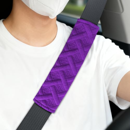 2PCS Car Seat Belt Covers, Plush Seat Belt Shoulder Pads, Seat Belt Shoulder Guard, Shoulder Strap Neck Cushion Protector, Universal Car Comfortable Accessories for Car SUV Truck (Purple) - color: Purple