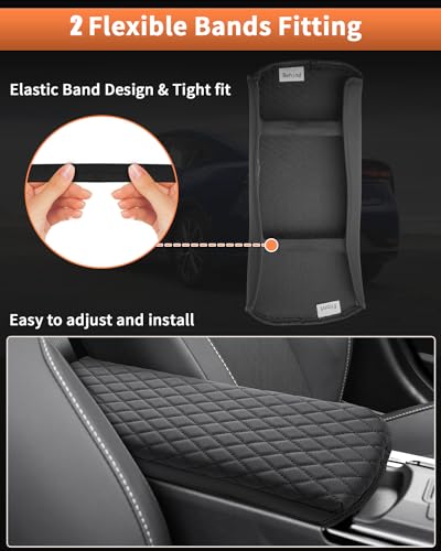Shademax Custom for 2023 2024 2025 2026 Toyota Prius Center Console Cover Armrest Cover Cushion Pad Cover 2025 Prius XW60 5th Accessories Middle Console Arm Rest Protector PU Leather Anti-Scratch - size: for 2023-2026 Toyota Prius
