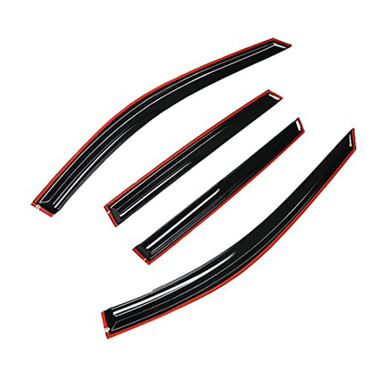 94827 Tape-On Dark Tinted Side Window Visor Deflectors Vent Rain Guards Designed for Nissan Rogue S SV SL 2014 2015 2016 2017 2018 2019 2020 - size: 2014-2020 Nissan Rogue