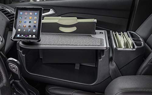 AutoExec AE-FMEF-PI-TAB-GT Efficiency FileMaster Car Desk for Your Vehicle Workstation and Mobile Office, with 400 watt Power Inverter and Tablet Mount - color: Grey, style: Desk, 400 watt Power Inverter and Tablet Mount