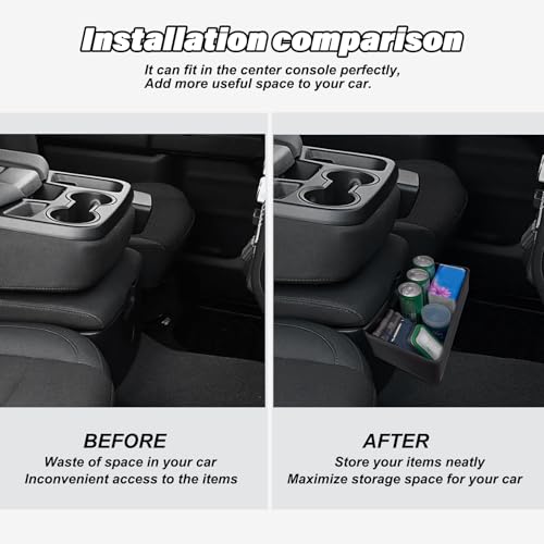 JKCOVER Center Console Hanging Organizer Box Compatible with 2019-2026 Chevy Silverado/GMC Sierra 1500 and 2020-2026 Chevrolet Silverado/Sierra 2500HD 3500HD Accessories(Split-Bench Folding Seat Only) - color: Hanging Organizer