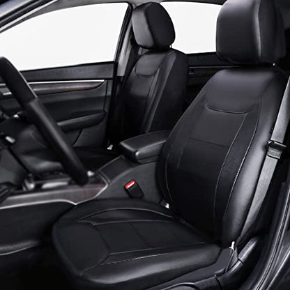 Flying Banner car seat Covers Protects Water Proof Faux Leather Carbon Fiber Front and Rear Bench (Black, Full Set - 8PCS) - color: Black, size: Full Set -- 8pcs