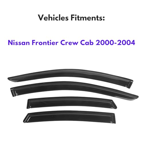 IG Window Visors Fit for 2000-2004 Nissan Frontier Crew Cab, Out-Channel Rain Guards Vent Wind Deflectors 4PC, Truck Accessories for 00-04 Frontier Crew Cab (Full-Size Cabs) - size: 2000-2004 Frontier Crew Cab