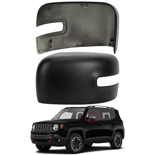 Driver Side Mirror Cover Replacement for Jeep Renegade 2015 2016 2017 2018 2019 - Left Side Mirror Covers, Rear View Mirror Cap Accessories With Lamp, Textured - color: Textured-With Lamp, size: Driver Side (Left)