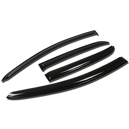 Auto Dynasty Window Visors Compatible with 07-11 Yaris 4-Door, 4Pcs Front & Rear Tape-On Window Vent Visor Deflectors Rain Guard, Glossy Dark Smoke - size: 07-11 Toyota Yaris 4-Door