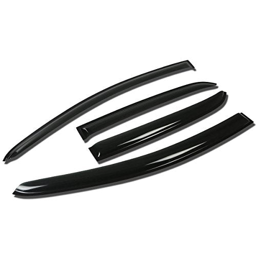 Auto Dynasty Window Visors Compatible with 07-11 Yaris 4-Door, 4Pcs Front & Rear Tape-On Window Vent Visor Deflectors Rain Guard, Glossy Dark Smoke - size: 07-11 Toyota Yaris 4-Door