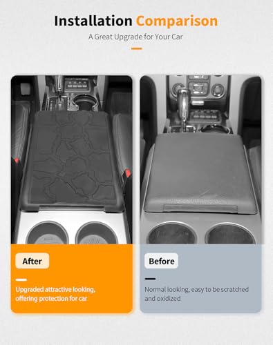 Armrest Cover Compatible with 2009-2014 Ford F150/Raptor Center Console Cover TPE Waterproof Car Armrest Seat Box Pad - color: For 2009-2014