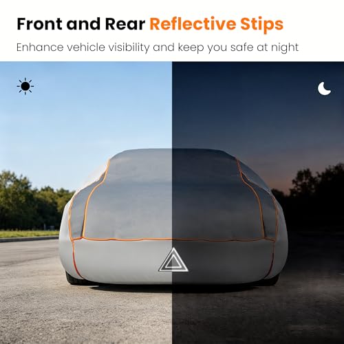 2026 Upgraded Anti-Hail Car Cover, Waterproof All Weather Thickened 5MM EVA Hail Protector, Windproof Reflective Strips with Storage Bag, Universal Fit for 171-190" Sedans (L) - size: L (Fit for 171-190 Inch Sedans)