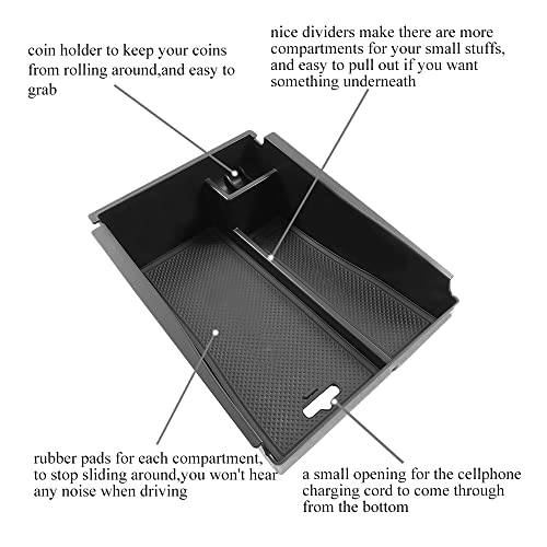 Center Console Armrest Storage Box Compatible with Hyundai Tucson 2016-2021 ABS Tray Insert Organizer Glove Pallet Phone Holder - size: for Tucson | 2016-2021