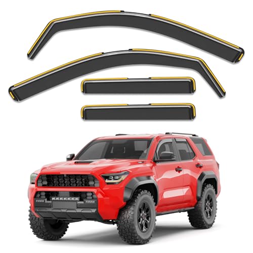in-Channel Window Rain Guards Fit for 2025 2026 Toyota 4Runner, Extra Durable Window Visors Window Deflectors Vent Visors Vent Shades Car Accessories-4 pcs - size: Fit for 2025-2026 Toyota 4Runner