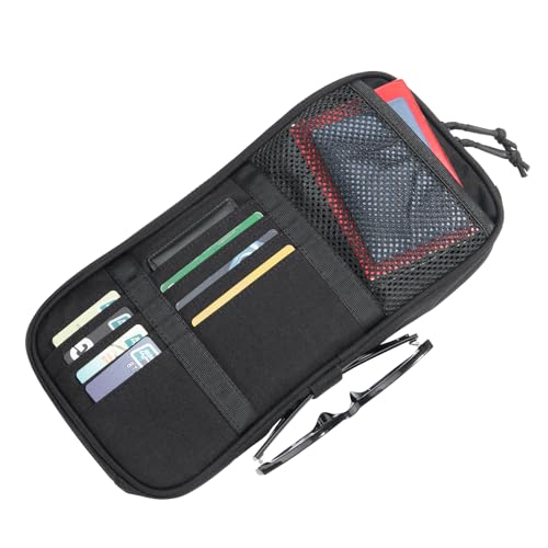 EXCELLENT ELITE SPANKER Car Sun Visor Organizer Auto Interior Accessories Visor Storage Pouch Holder for Car, SUV, Truck with with Multi-Pocket（Black - color: Black